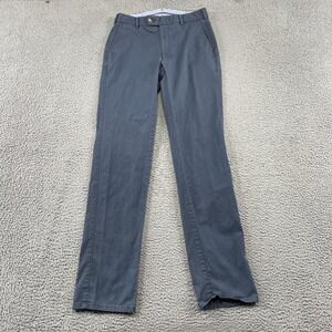 Peter Millar Pants Mens 32 Blue Chino Trousers Flat Front Cotton Twill Casual